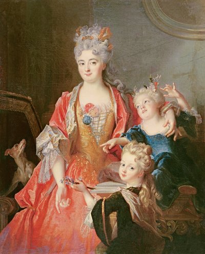 Una donna con due bambini da Nicolas de Largillière